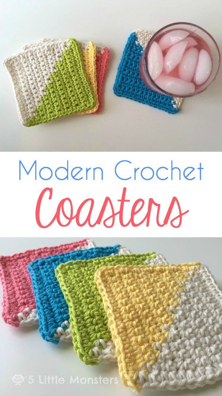 5 Little Monsters: Modern Crochet Coasters